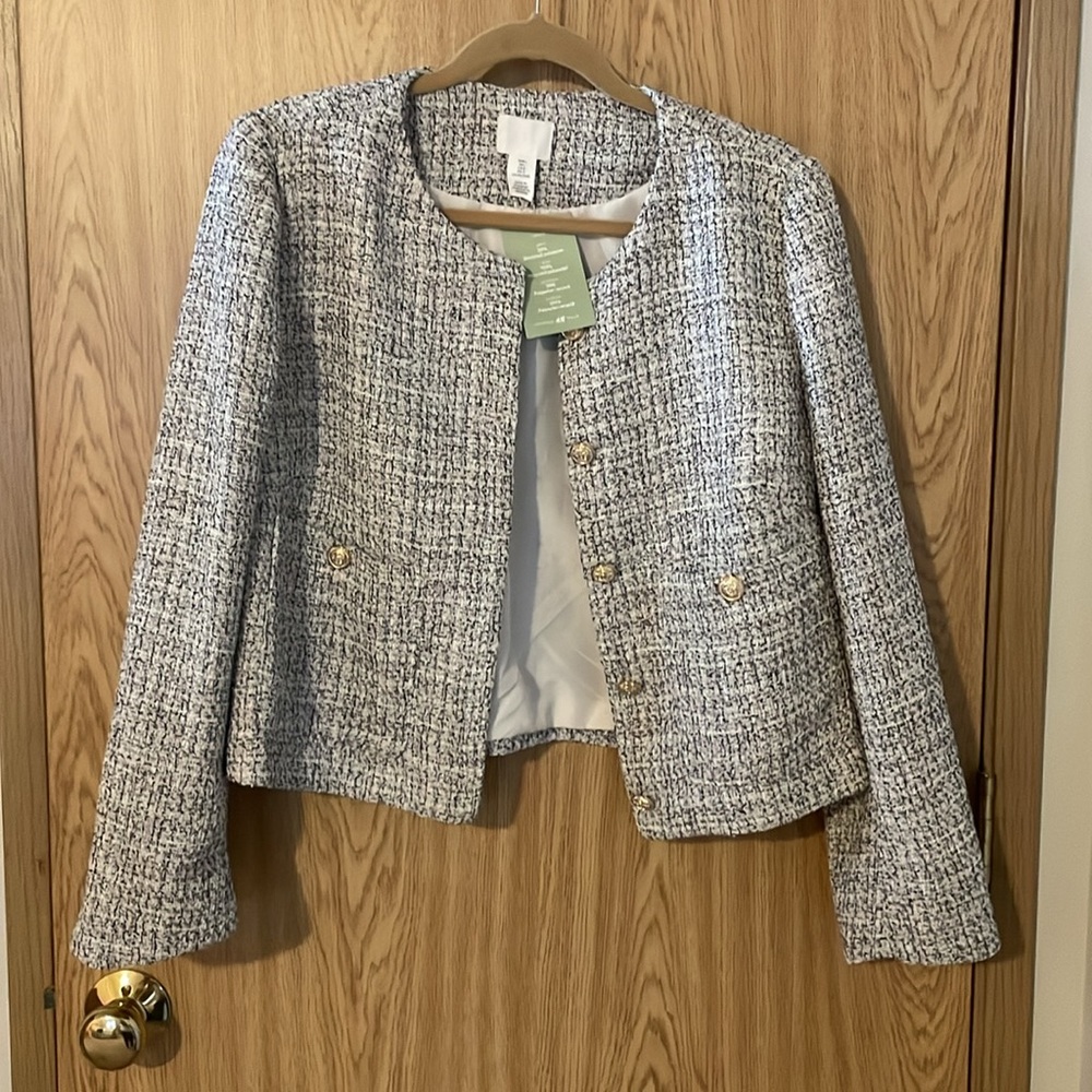 NWT H & M cropped jacket Sz L